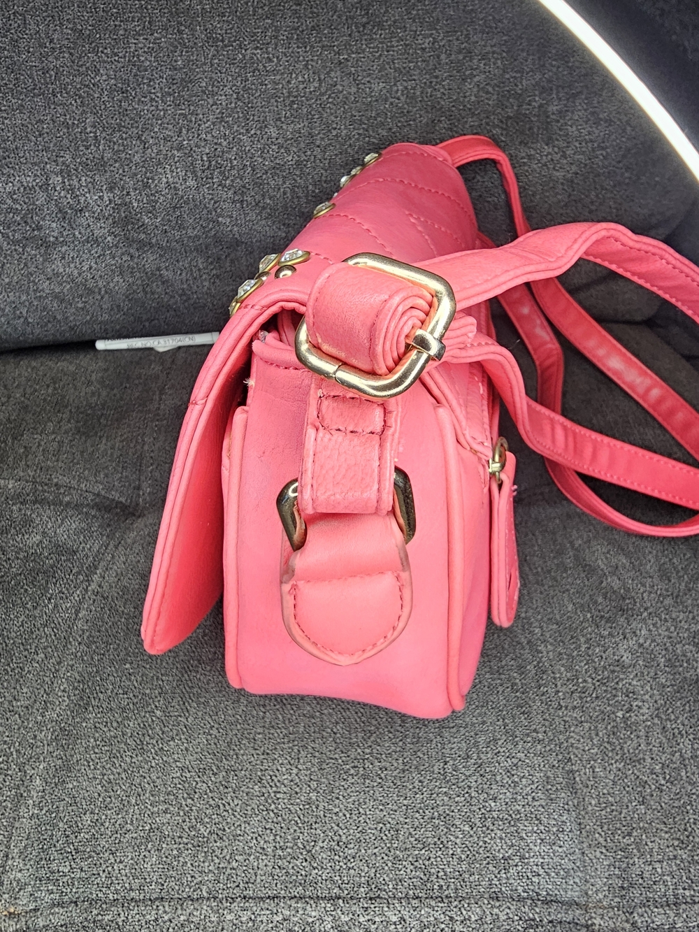 Betty Boop Pink Studded Crossbody Bag with Character Emblem - Picture 4 of 7